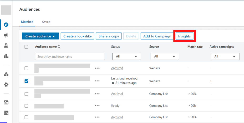 LinkedIn's new audience insight feature